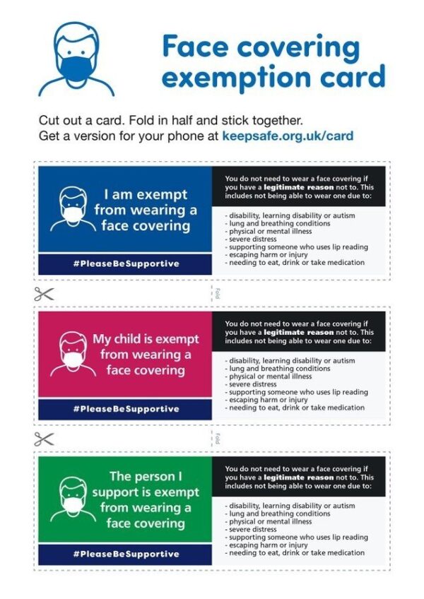 Wearing face masks and what to do if we are exempt Breakthrough UK